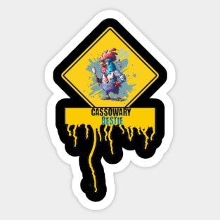 Cassowary Bestie, Cassowary Family Sticker
